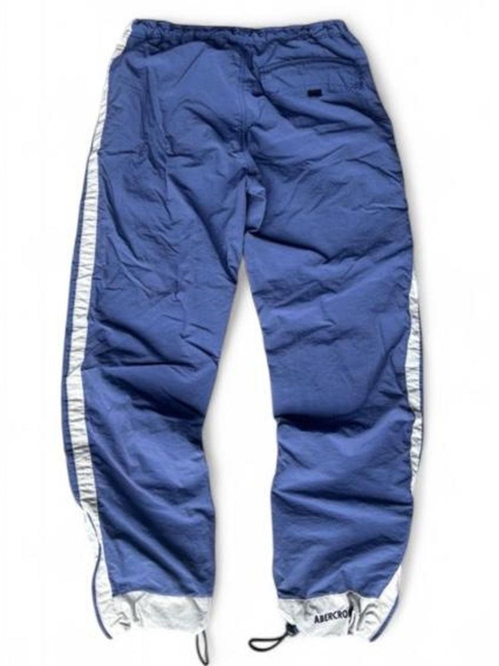 90’s vintage Abercrombie & Fitch blue lined track pants with white stripes